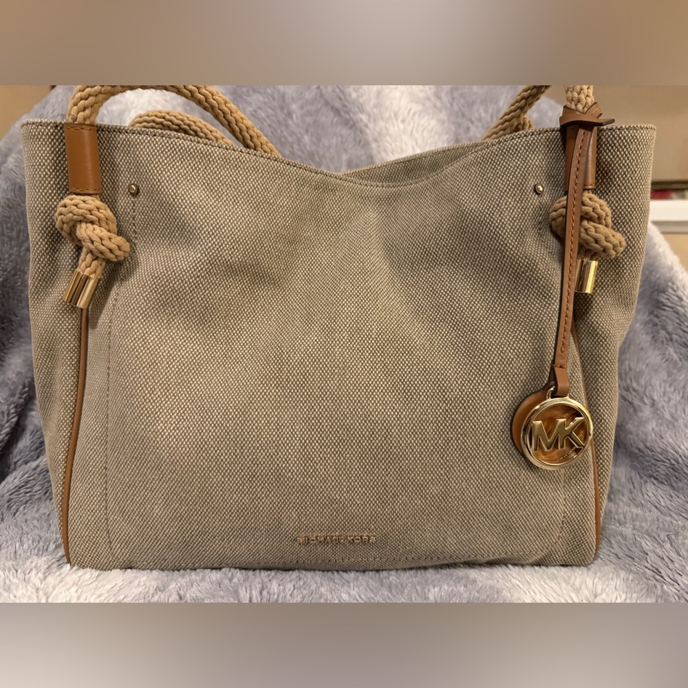 Michael Kors Gray and Tan Women's Bag